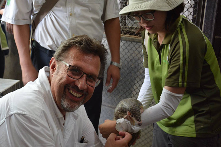 David Field from ZSEA meets a pangolin David Field from ZSEA meets a pangolin