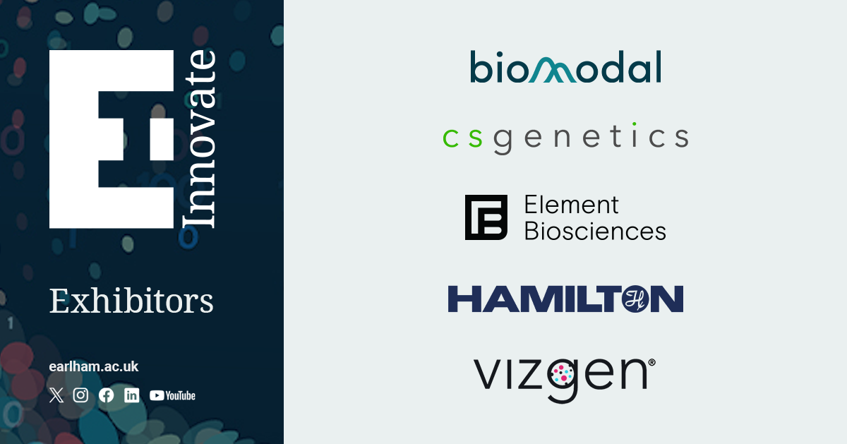 EI Innovate Exhibitors: biomodal, csgenetics, Element BIosciences, Hamilton, and Vizgen.