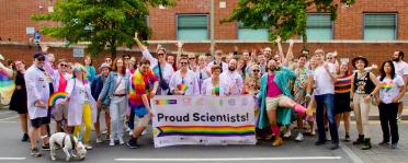 Members of the Norwich Bioscience Institutes (NBI) LGBTQ+ Working Group at Norwich Pride 2023. Image credit: Stephen Bornemann