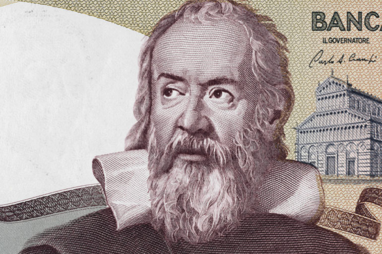 Galileo is considered the father of science and portrayed on the old Italian 2000 lira currency note Galileo is considered the father of science and portrayed on the old Italian 2000 lira currency note