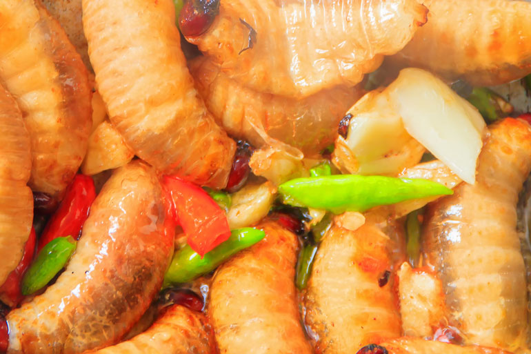 Sago grubs are a high-protein food delicacy in South-East Asia Sago grubs are a high-protein food delicacy in South-East Asia