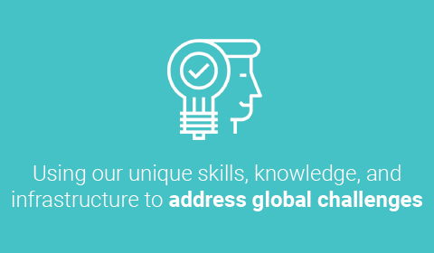 Using our unique skills, knowledge, and infrastructure to address global challenges Using our unique skills, knowledge, and infrastructure to address global challenges
