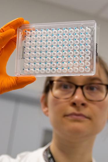 Dr Edyta Wojtowicz in the single-cell labs at the Earlham Institute