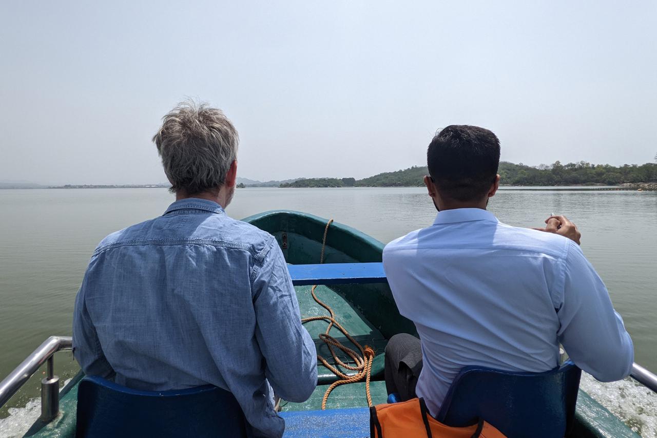 Scientists from the Gastropak Collaboration on the Rawal Dam checking water and sediment sampling sites for the project