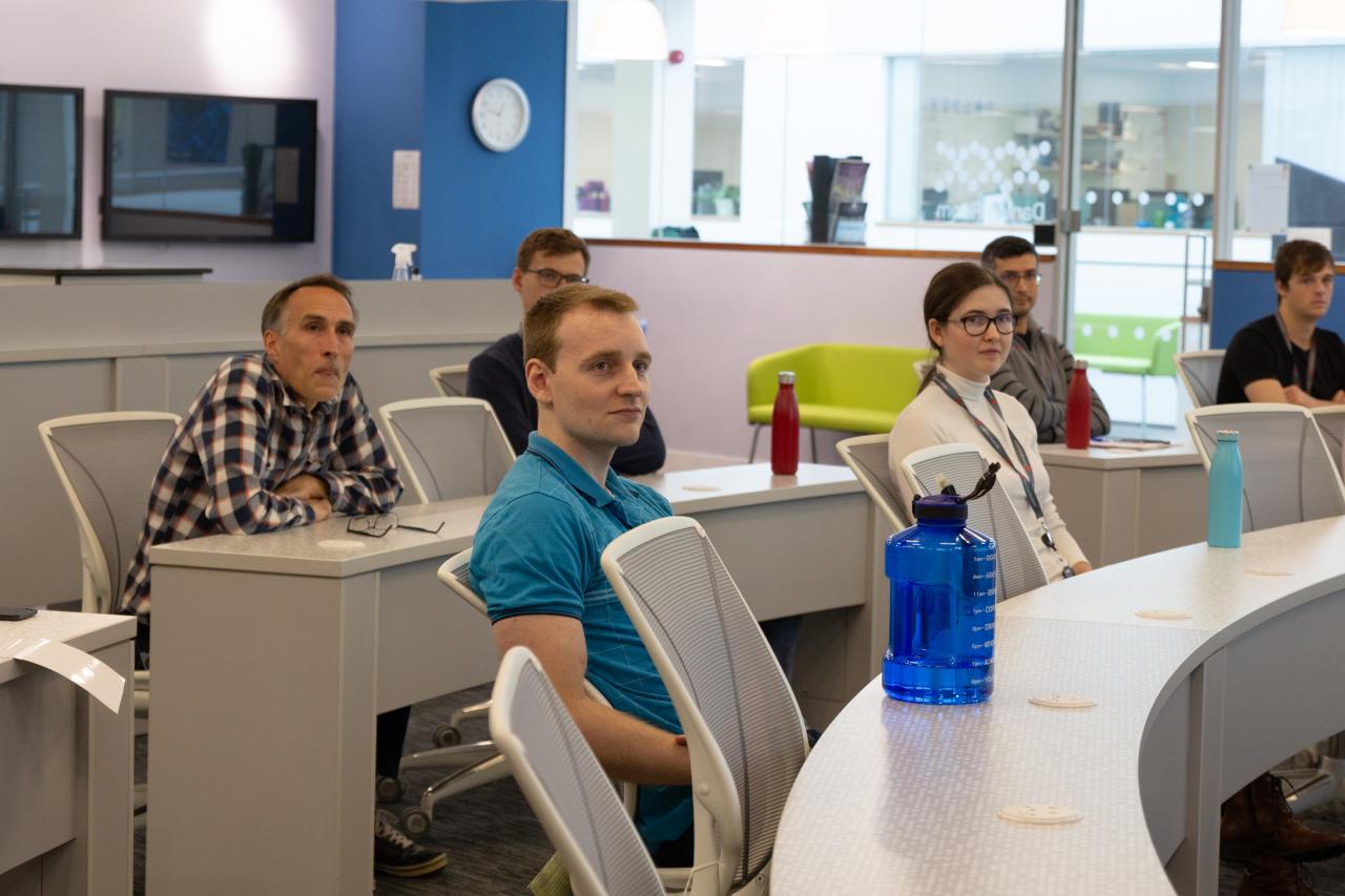 Colleagues from the Anthony Hall Group during their lab meeting