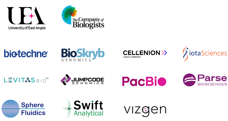 Norwich Single Cell Symposium 2023 sponsor logos as listed above.
