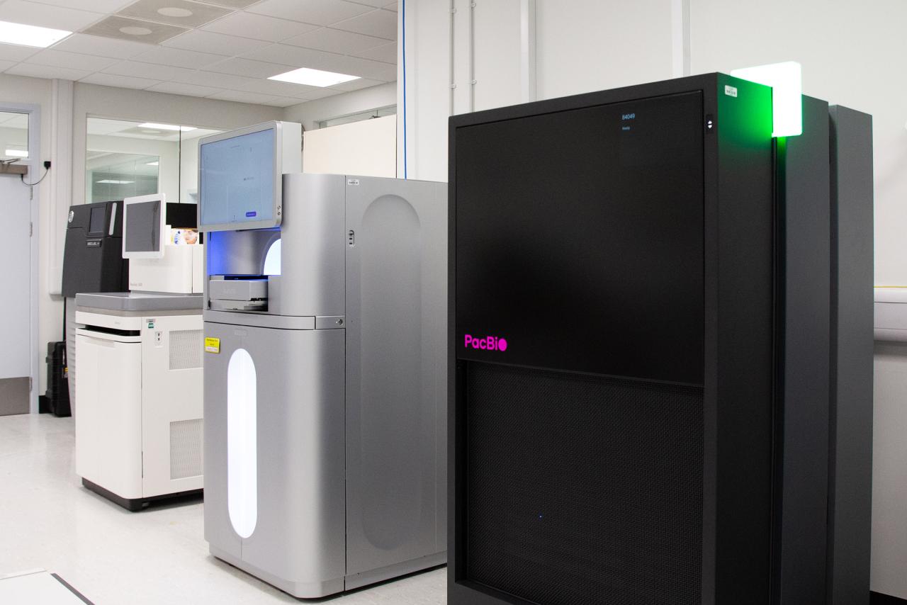 Some of the leading sequencing equipment at the Earlham Institute, including PacBio Revio and illumina NovaSeqX