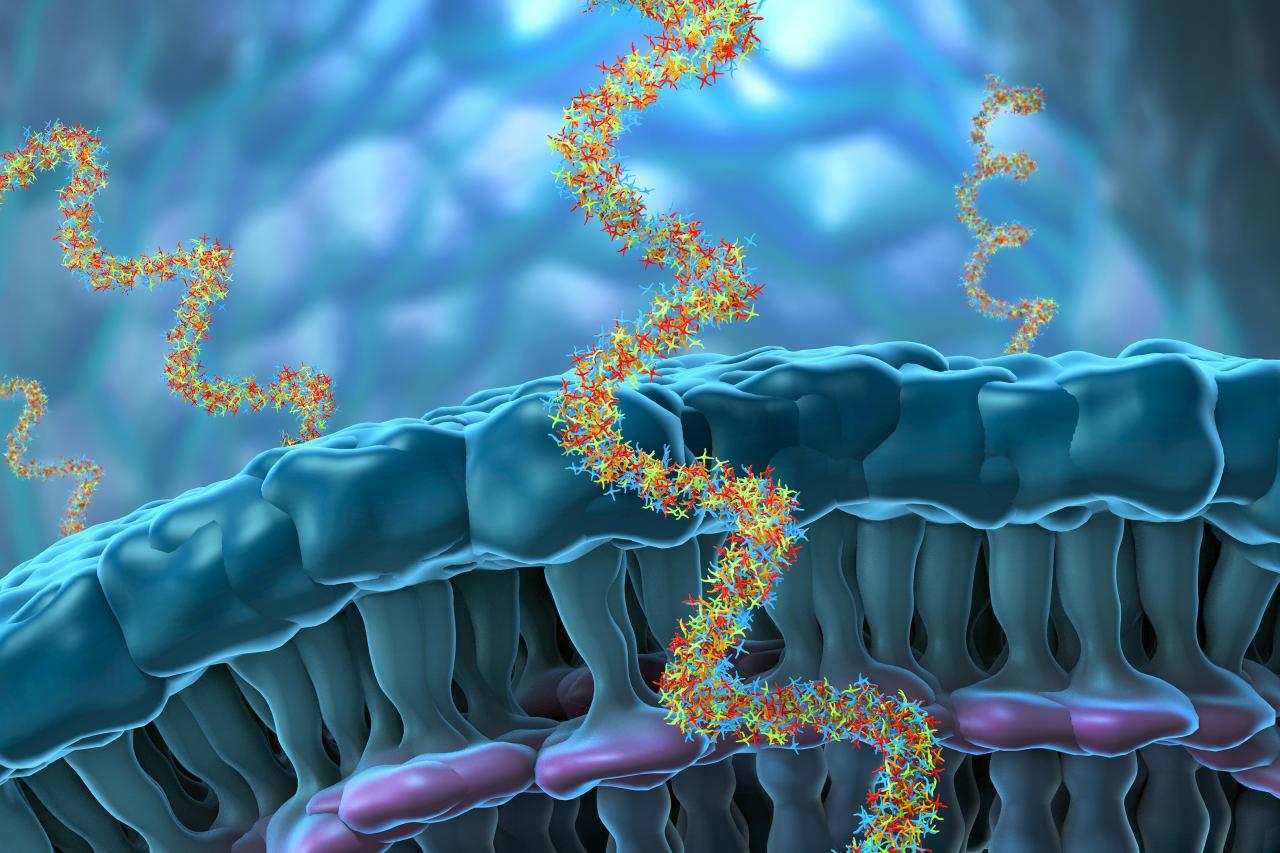 Digital render of Ribonucleic acid strands
