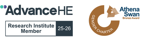 AdvanceHE Member logo for 2025-26 alongside our Athena Swan Bronze Award