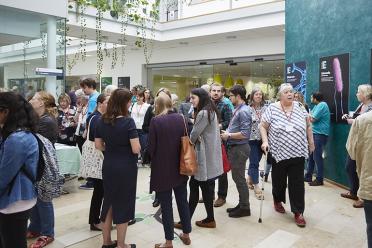 Group of people gathered in the Atrium during our last open day