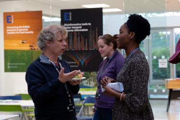 Silvia Ogbeide talking to Dr Conrad Nieduzysnki