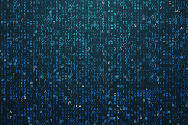 Lines of genetic code letters ATGC