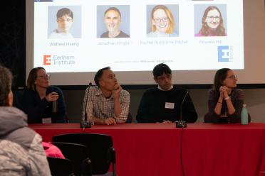 Earlham Institute researchers on a panel discussing the value of high quality genomes and pangenomes for plant and animal breeding