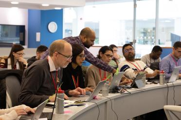 Dr Sathish Thiyagarajan, leading the training during a recent Data Carpentry workshop