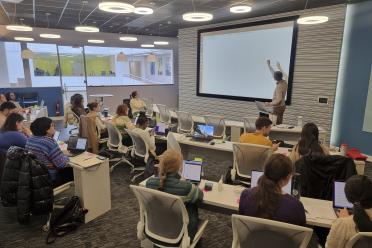 Research Software Engineer Nicola Soranzo leading the training during a Software Carpentry workshop