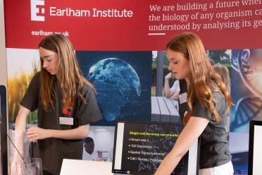 TLevel Students Rosie and Archie sharing their work with school students during an accessible science event last year