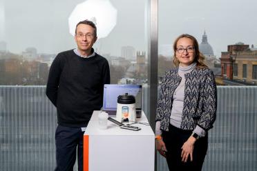 Richard Leggett and Liliya Serazetdinova presenting the AirSeq technology