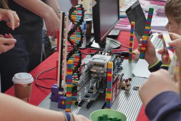 The EI Lego Sequencer during a previous Norwich Science Festival