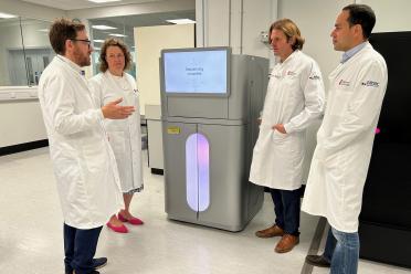 North Norfolk MP Steff Aquarone visits the sequencing labs at EI