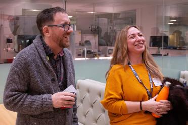 PhD researcher Josie with Earlham Institute Director Neil Hall
