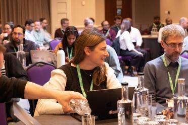 Delegates at the BioFAIR conference networking