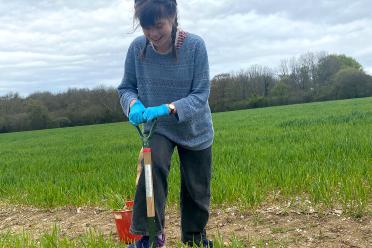 Year in Industry student Poppy at the Rothamsted Field Trials