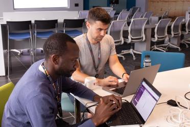 Jonathan taking part in a hackathon