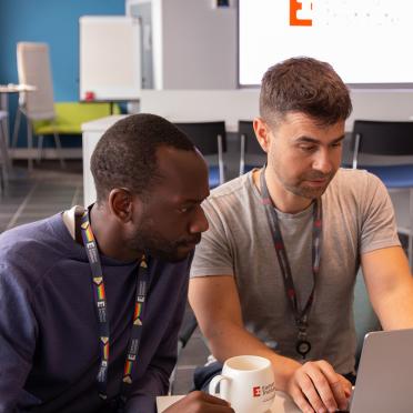 Scientists taking part in an EI hackathon