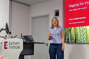 Year in Industry student Stella presenting her final work at an EI seminar