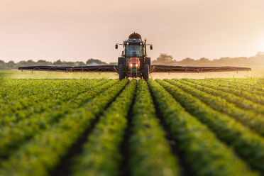 Tractor spraying field 770x513