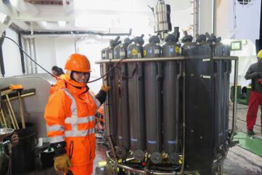 Emma Antarctic Adventure CTD rosette deployment onboard 1800